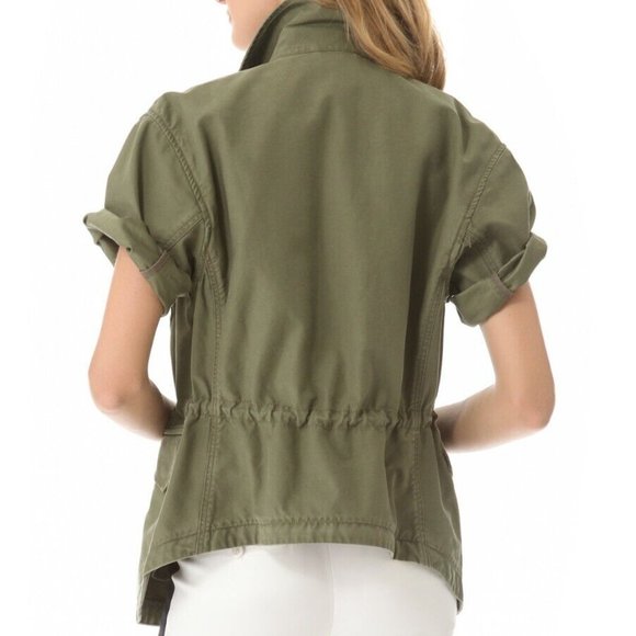 Club Monaco Carol Parka Cotton Utility Jacket Drab Olive Army Green - Picture 3 of 9